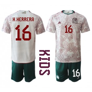 Mexico Hector Herrera #16 Udebanesæt Børn VM 2022 Kort ærmer (+ korte bukser)